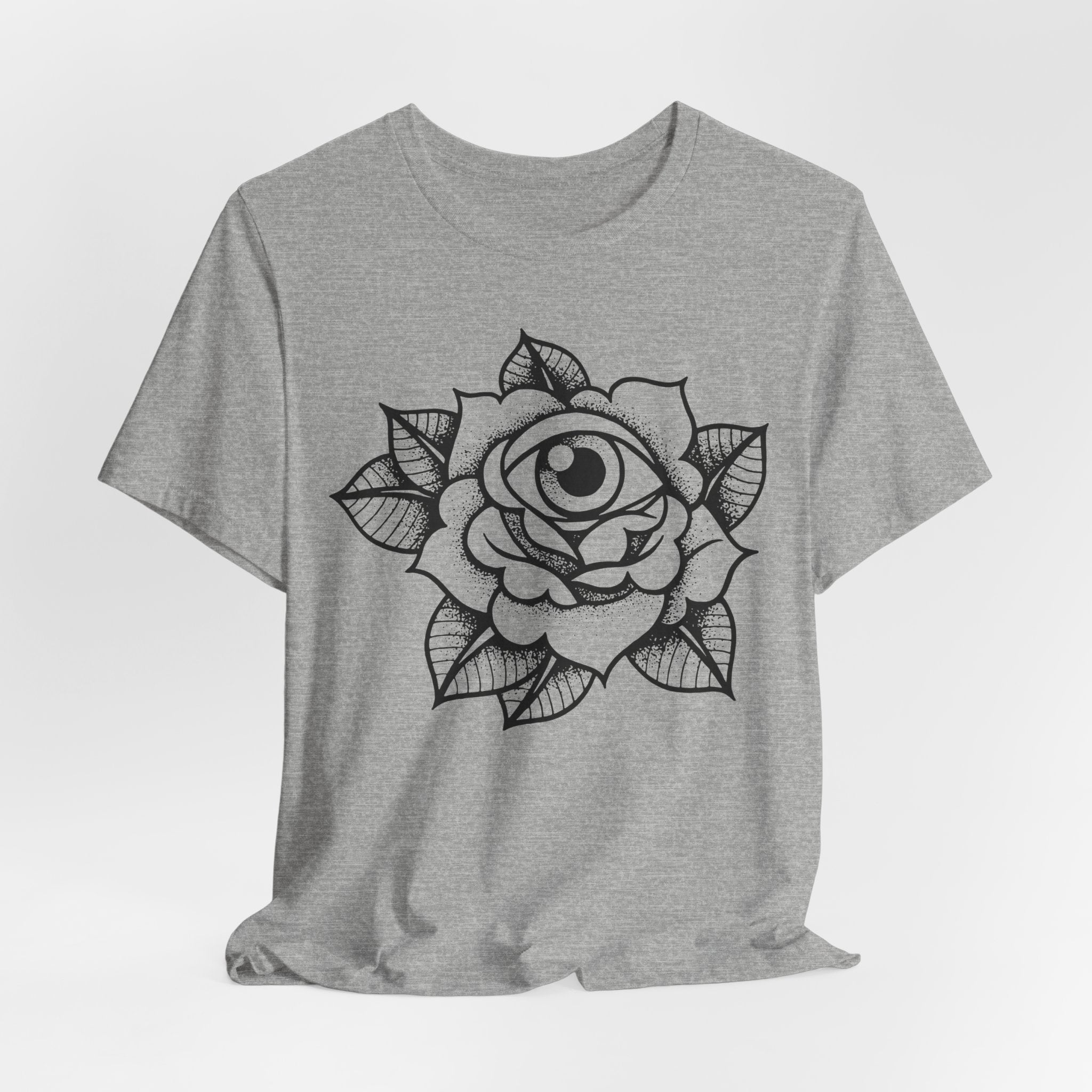 Blooming Eyeball Rose T-Shirt | Traditional Tattoo Art Design Tee - Deez Teez