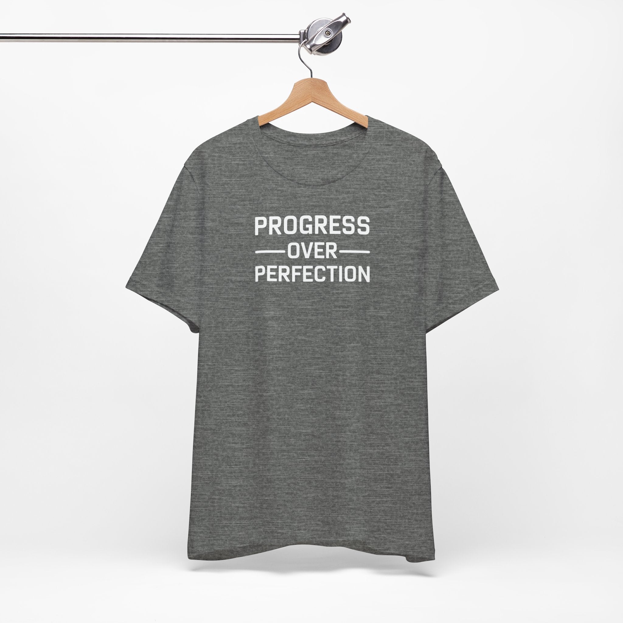 'Progress Over Perfection' Iterative Improvement T-shirt | Motivational Statement Unisex Jersey Short Sleeve Tee - Deez Teez