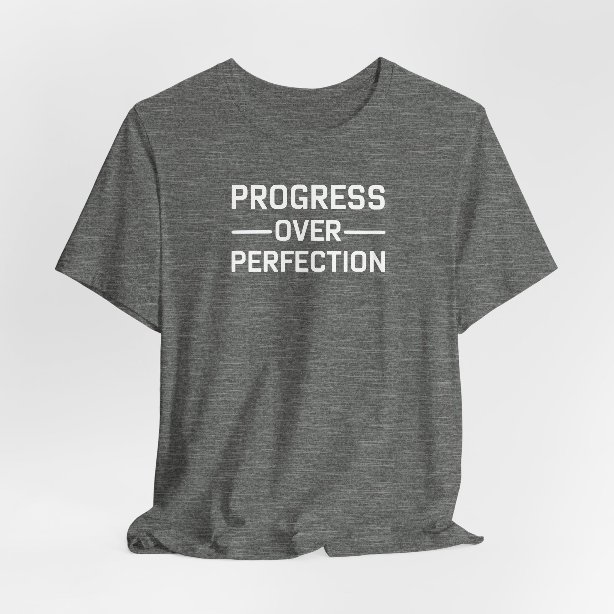 'Progress Over Perfection' Iterative Improvement T-shirt | Motivational Statement Unisex Jersey Short Sleeve Tee - Deez Teez