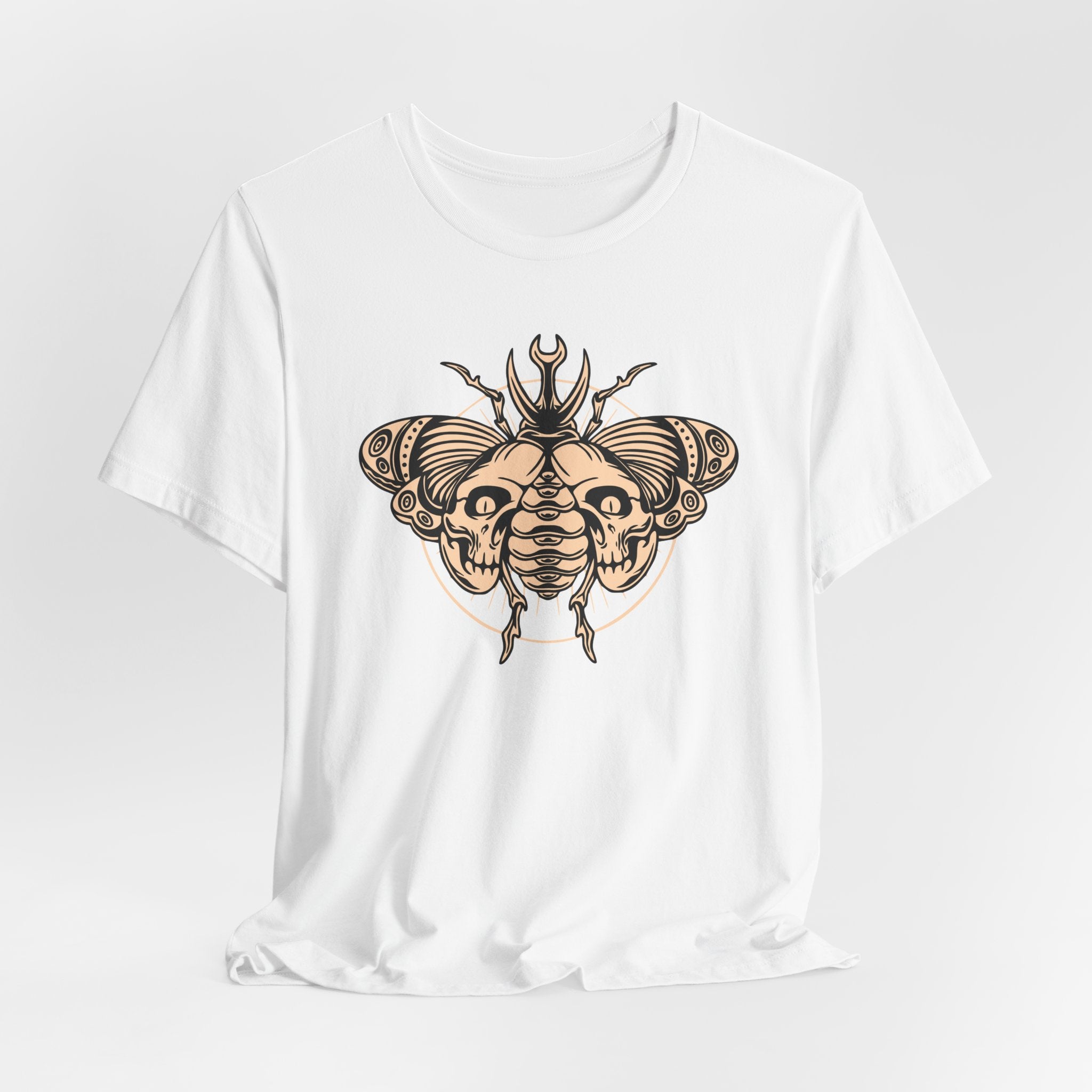 Death Beetle Skull T-Shirt | Gothic Tattoo-Inspired Tee - Deez Teez