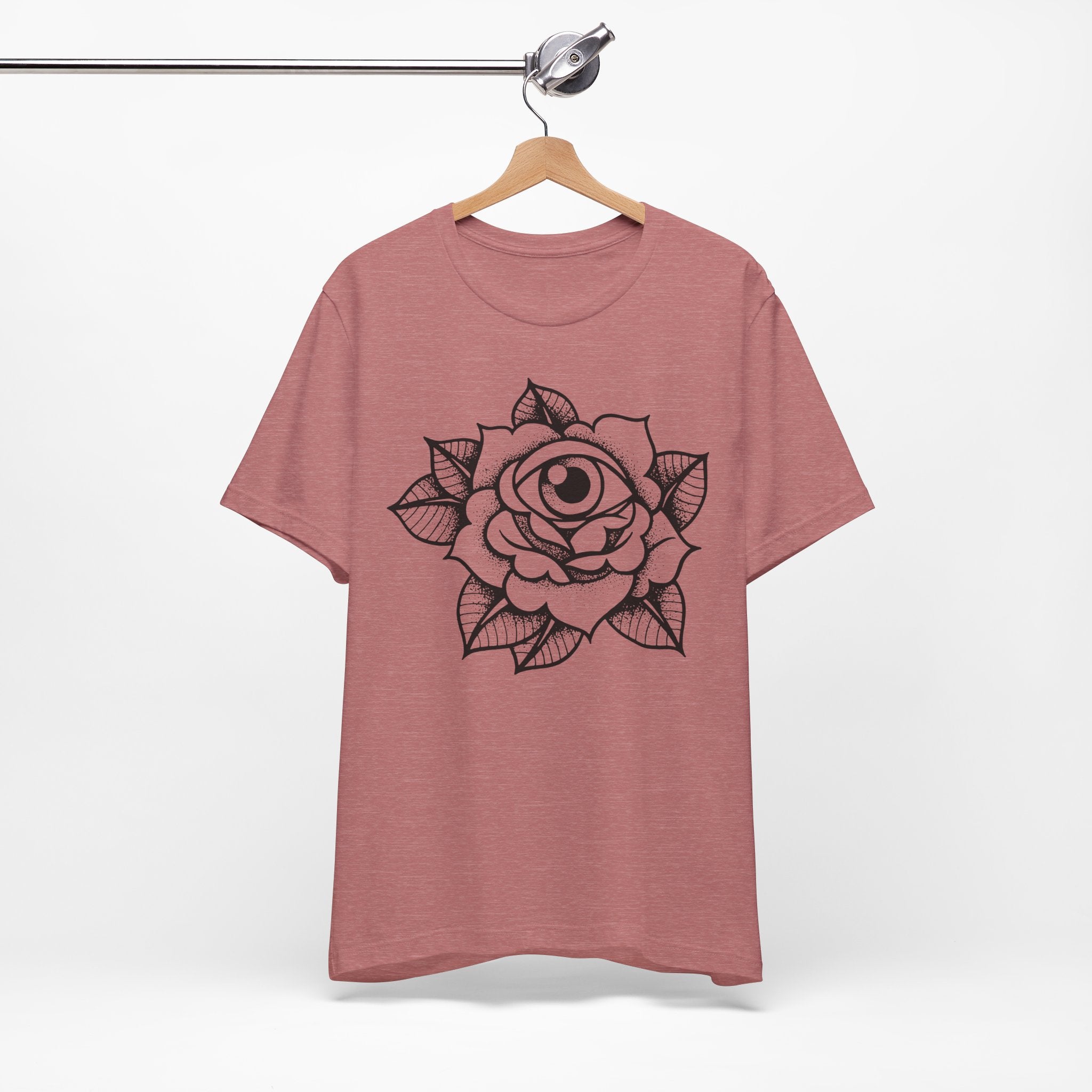 Blooming Eyeball Rose T-Shirt | Traditional Tattoo Art Design Tee - Deez Teez