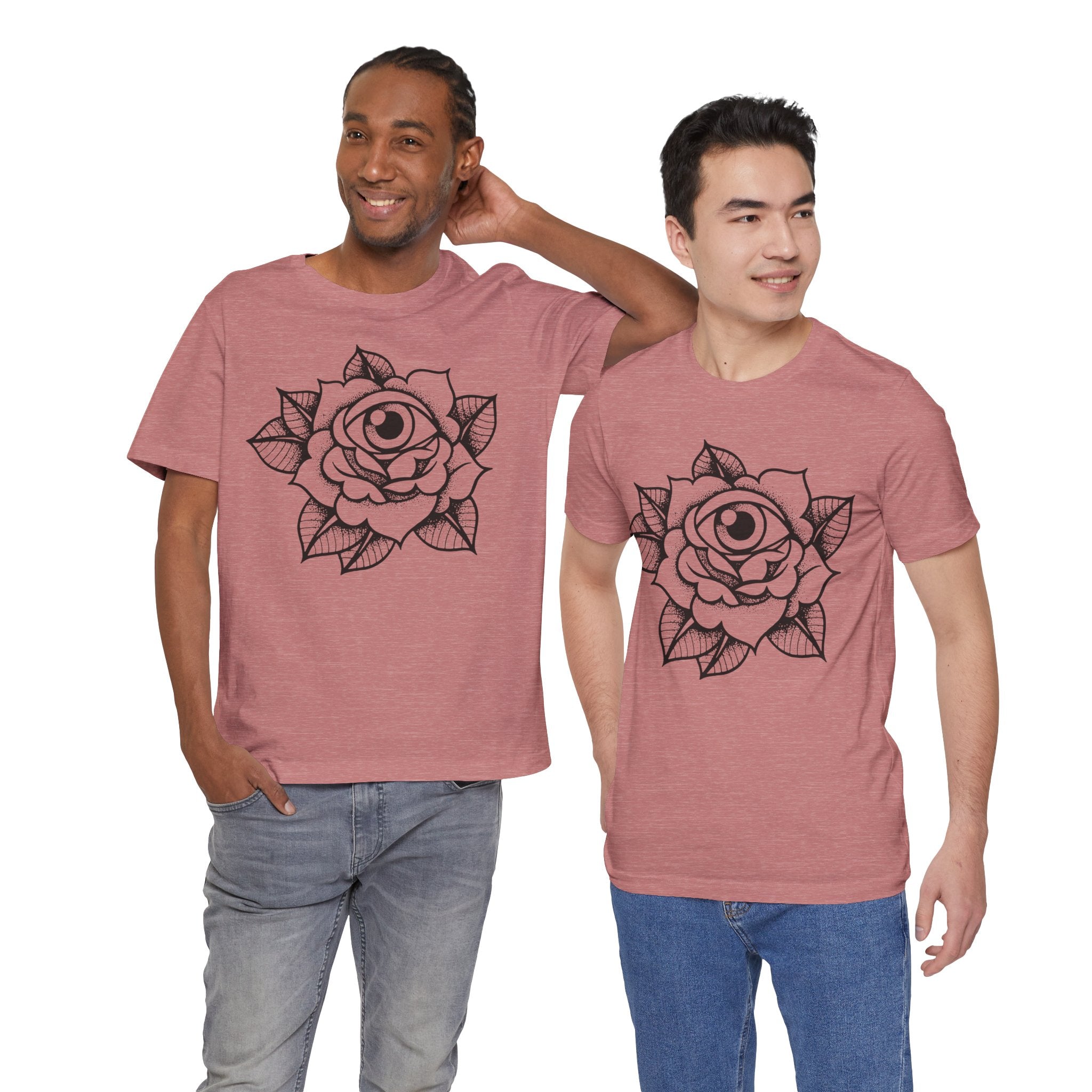 Blooming Eyeball Rose T-Shirt | Traditional Tattoo Art Design Tee - Deez Teez