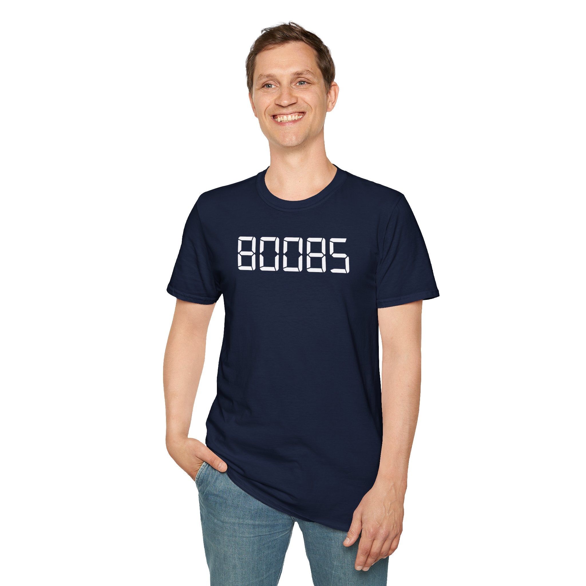 80085 'BOOBS' T-Shirt | Funny Calculator Display Text Tee - Deez Teez