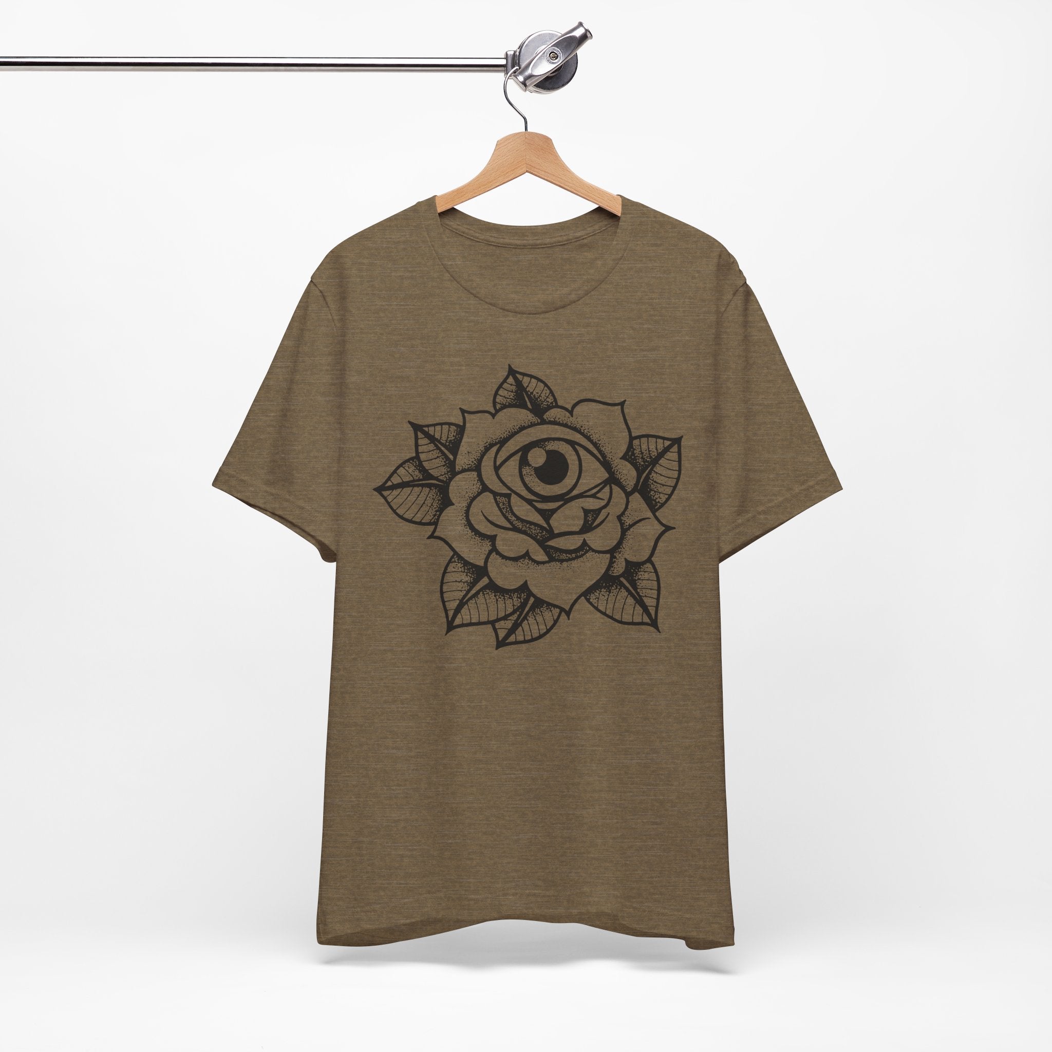 Blooming Eyeball Rose T-Shirt | Traditional Tattoo Art Design Tee - Deez Teez
