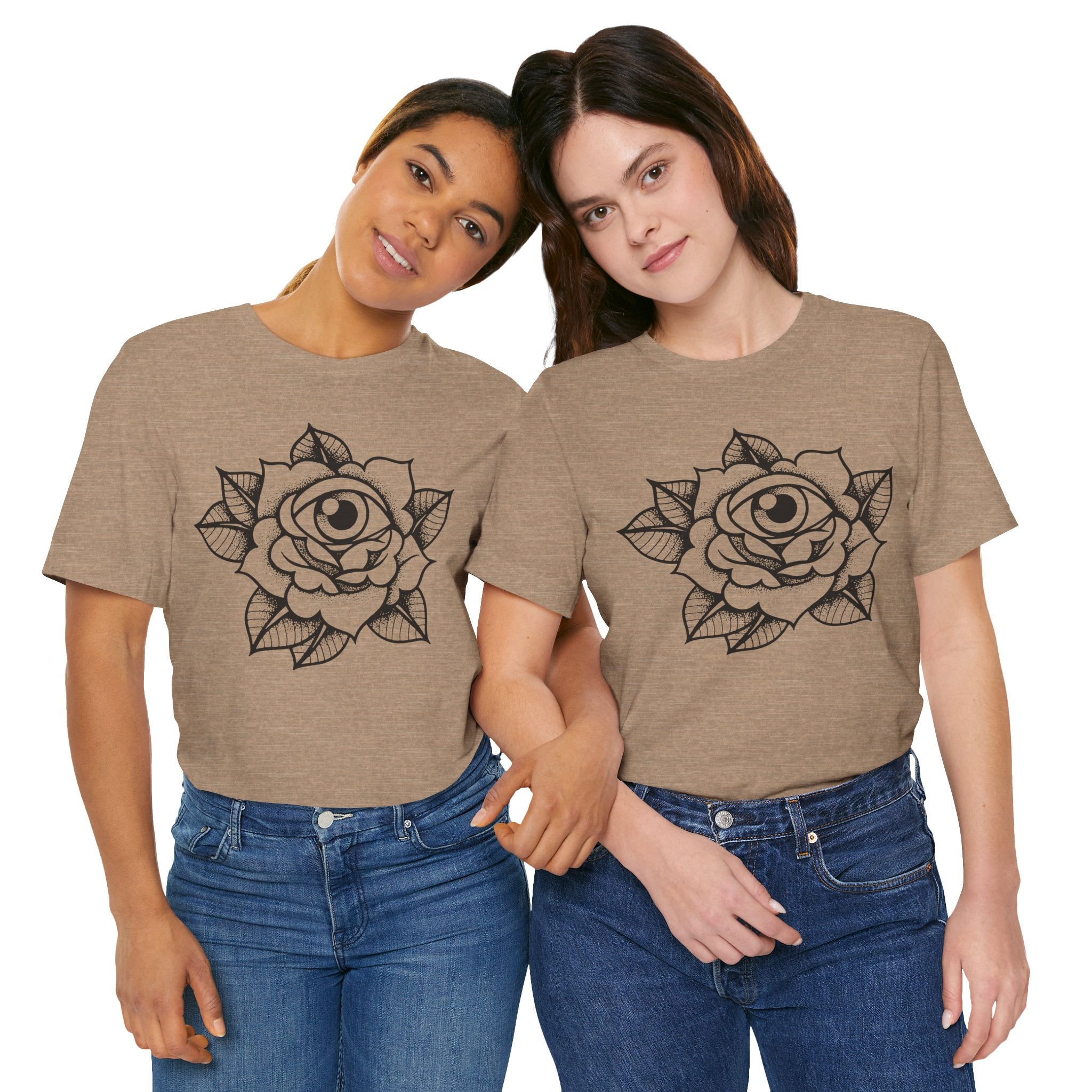 Blooming Eyeball Rose T-Shirt | Traditional Tattoo Art Design Tee - Deez Teez