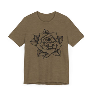 Blooming Eyeball Rose T-Shirt | Traditional Tattoo Art Design Tee - Deez Teez