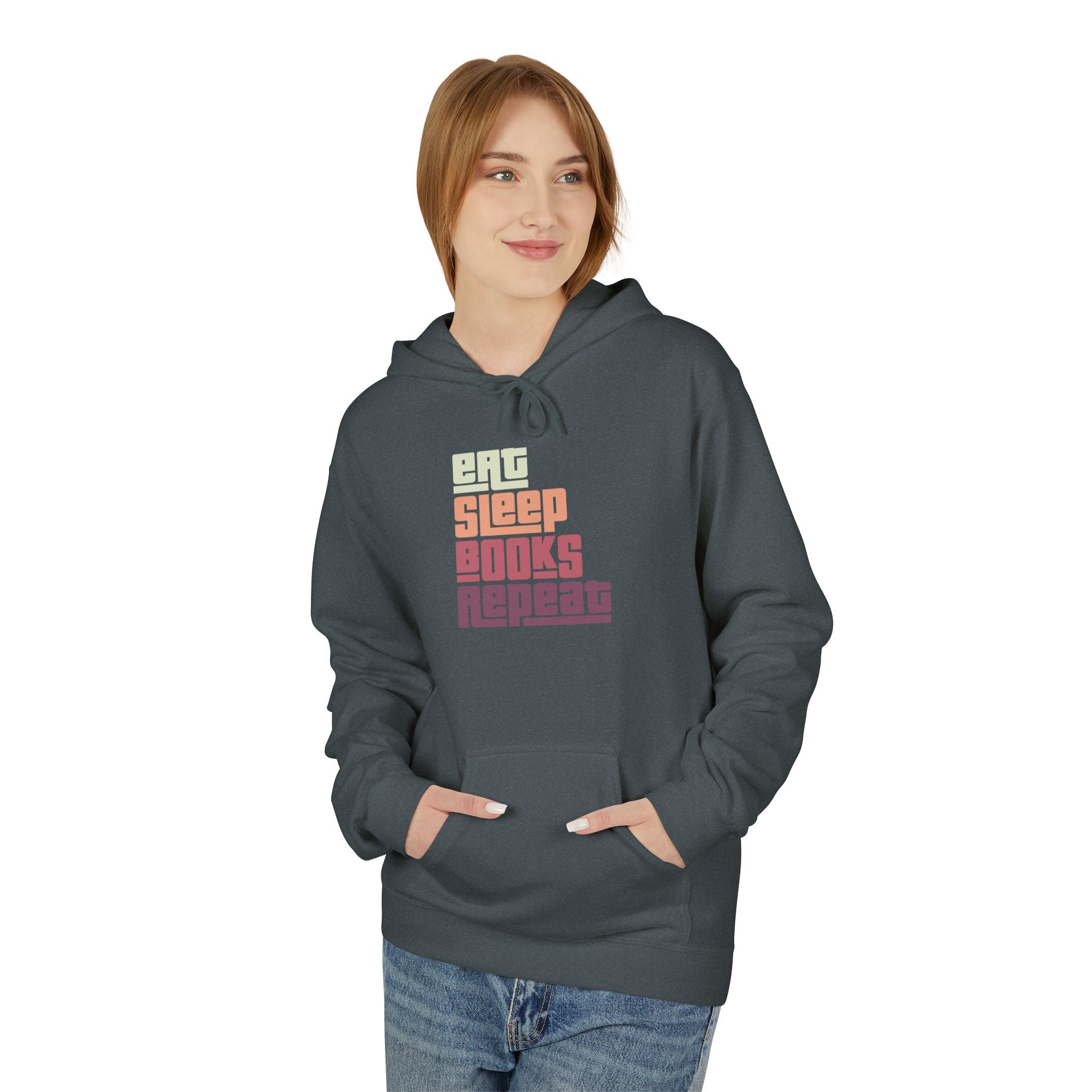 'Eat. Sleep. Books. Repeat.' Reader Life Hoodie | Book Lover Sweatshirt - Deez Teez