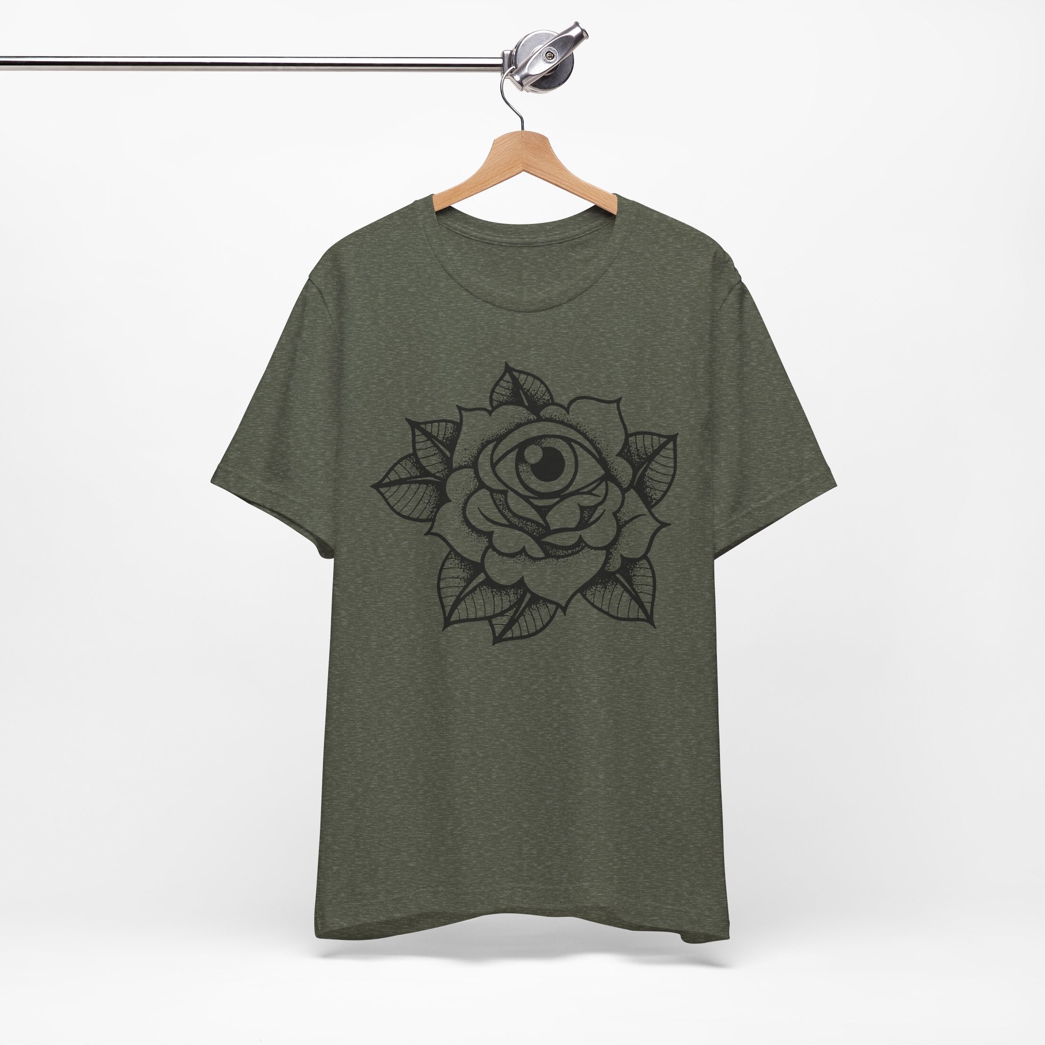 Blooming Eyeball Rose T-Shirt | Traditional Tattoo Art Design Tee - Deez Teez
