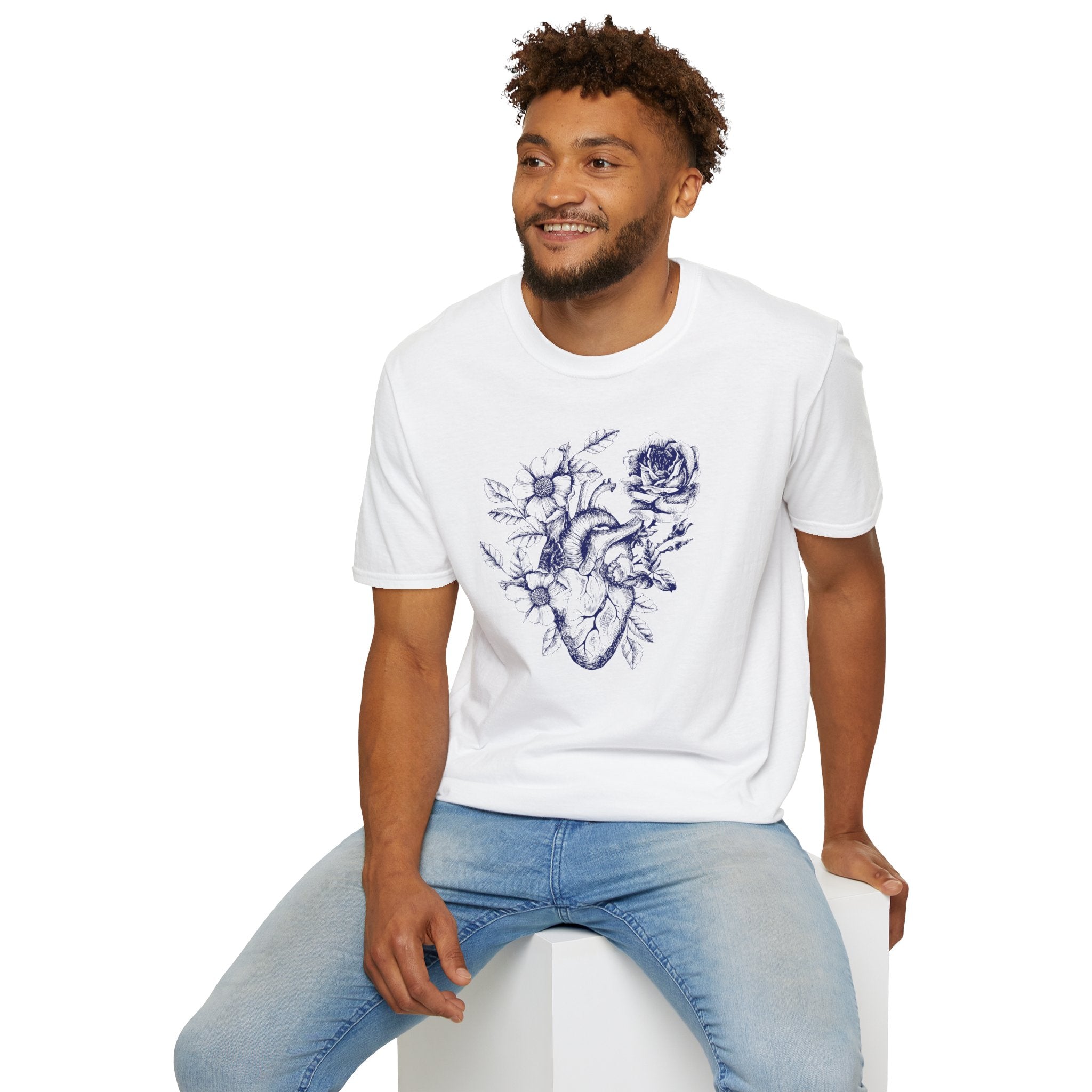 Anatomical Heart Bouquet T-Shirt | Human Heart Illustration Tee - Deez Teez