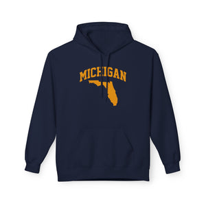 Michigan/Florida Snowbird Satire Hoodie | Winter Migration Sweatshirt - Deez Teez