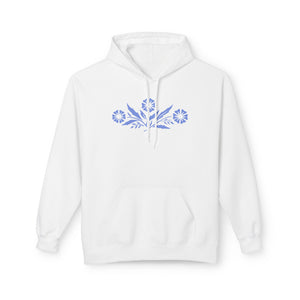 Vintage Corningware-Inspired Hoodie | Retro Blue Cornflower Dish Design - Deez Teez