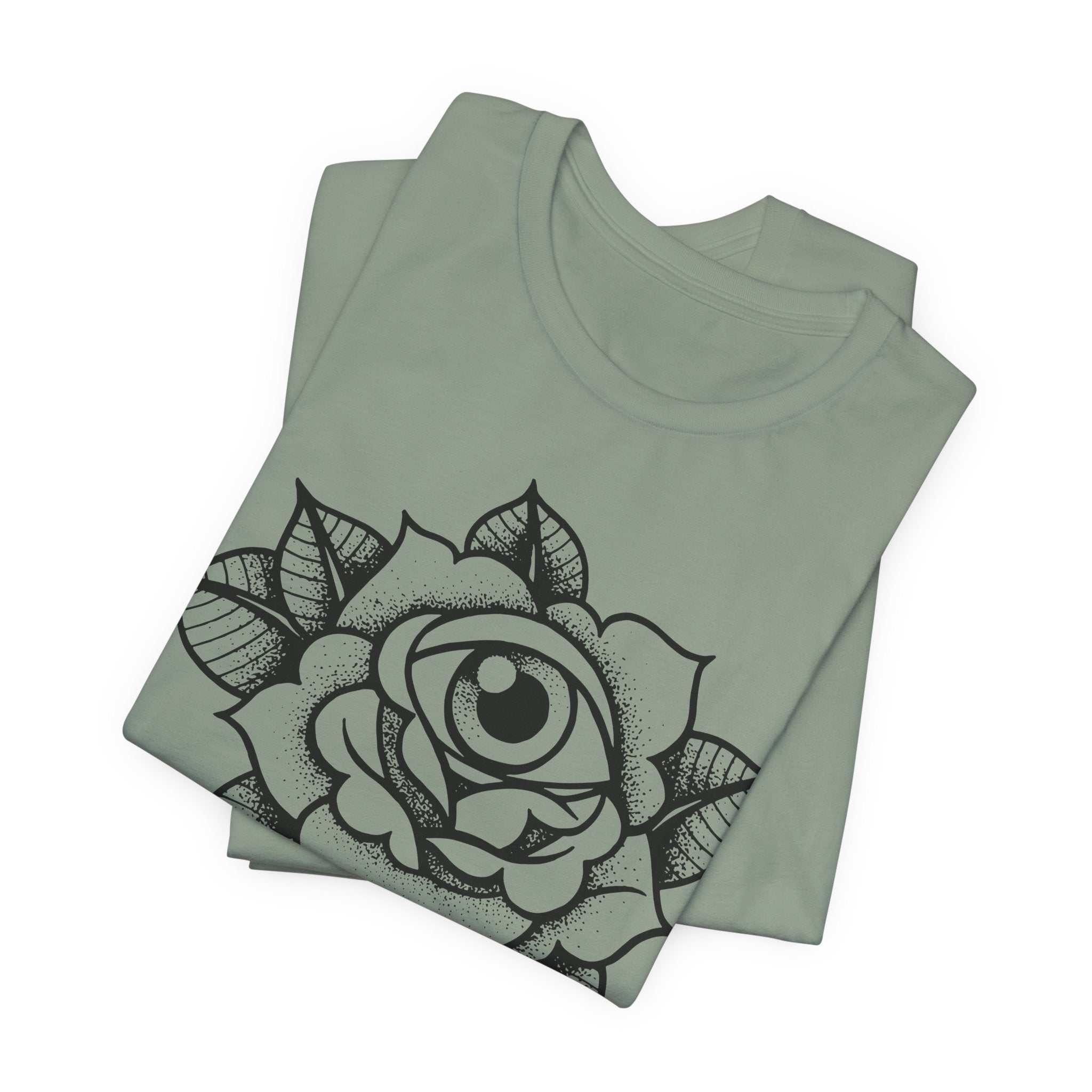 Blooming Eyeball Rose T-Shirt | Traditional Tattoo Art Design Tee - Deez Teez