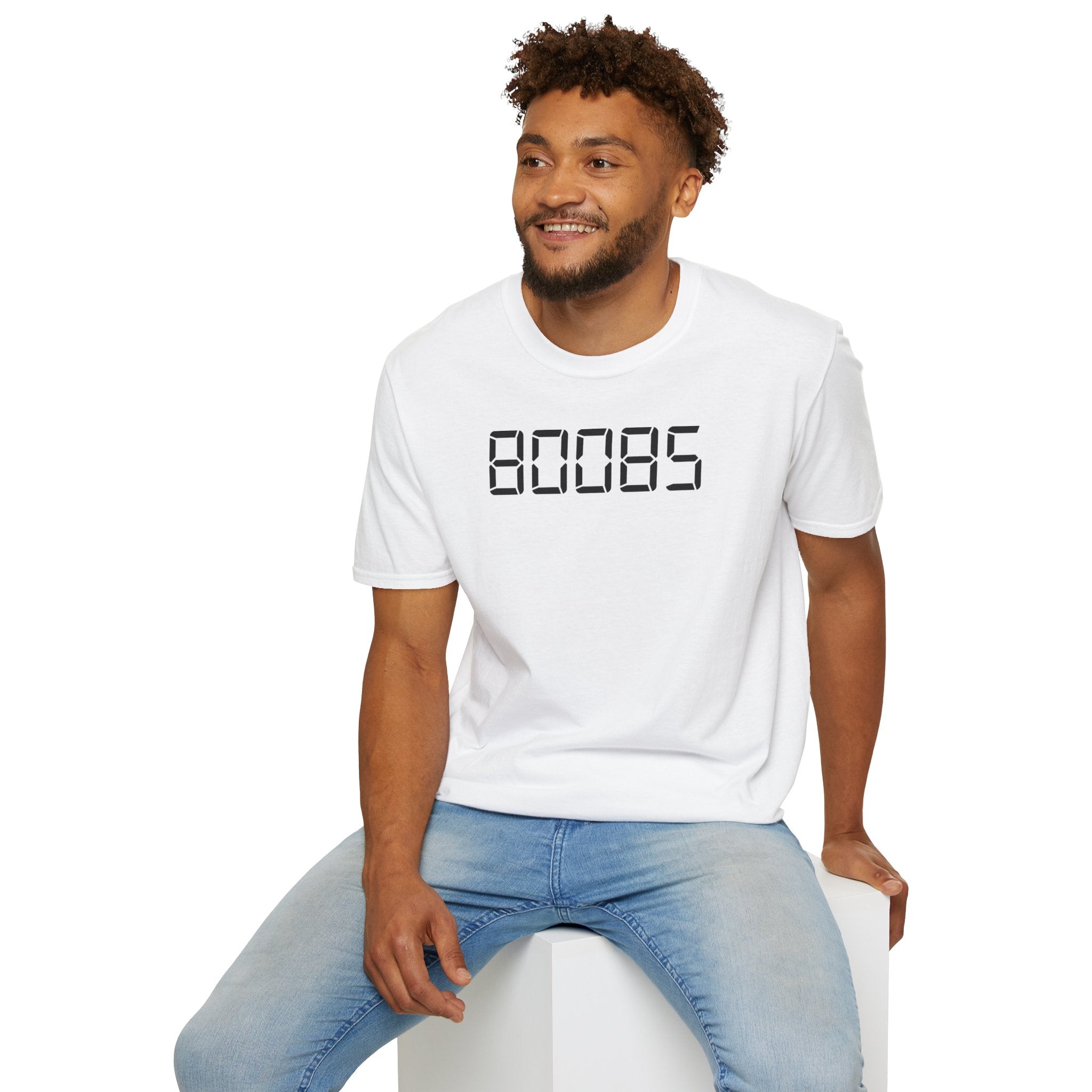 80085 'BOOBS' T-Shirt | Funny Calculator Display Text Tee - Deez Teez