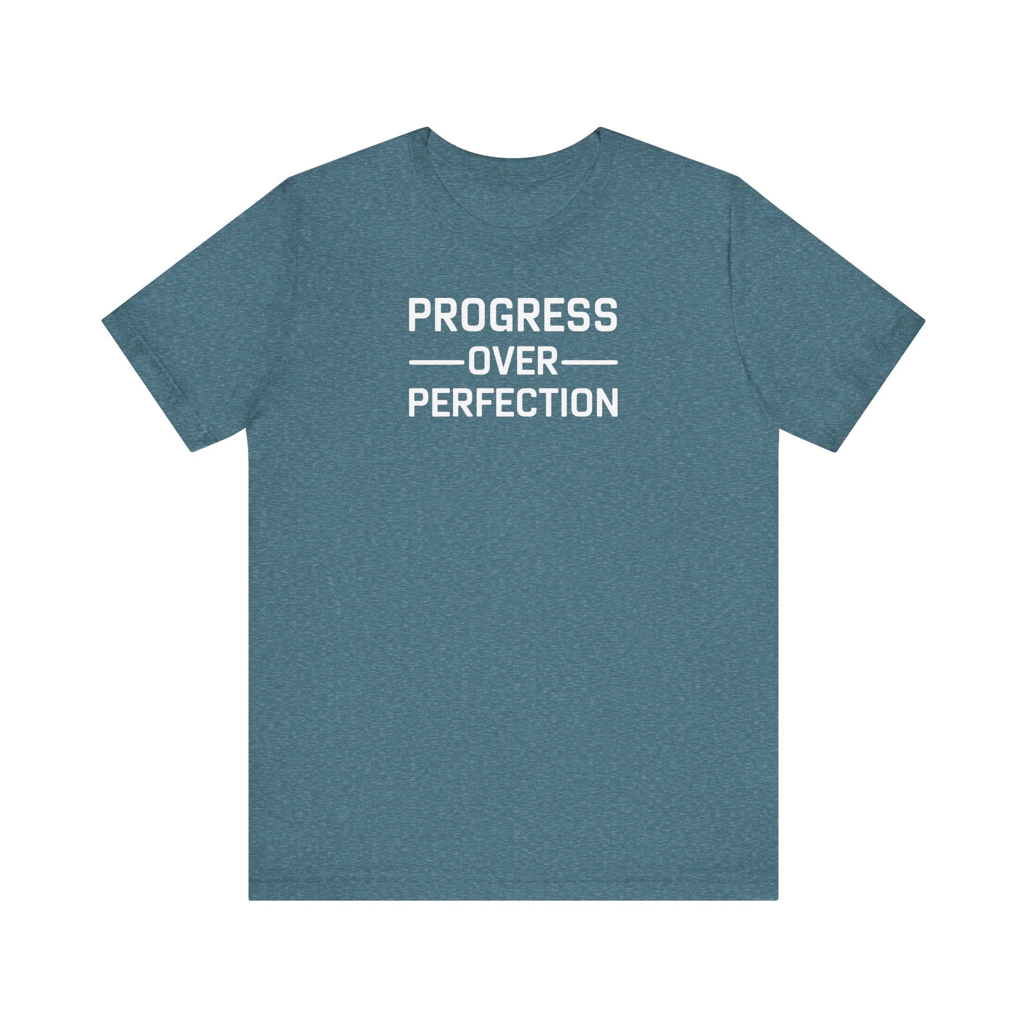 'Progress Over Perfection' Iterative Improvement T-shirt | Motivational Statement Unisex Jersey Short Sleeve Tee - Deez Teez