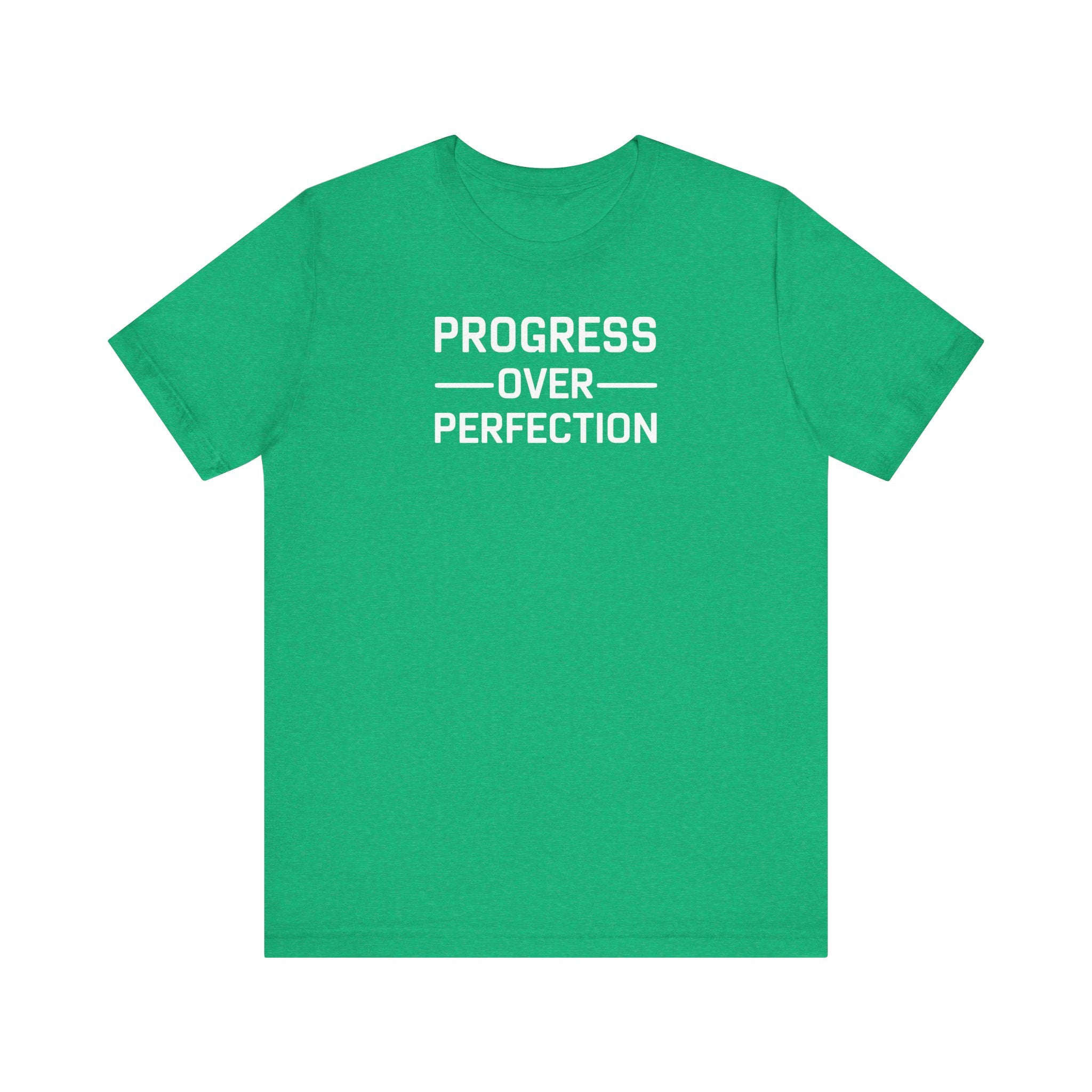 'Progress Over Perfection' Iterative Improvement T-shirt | Motivational Statement Unisex Jersey Short Sleeve Tee - Deez Teez