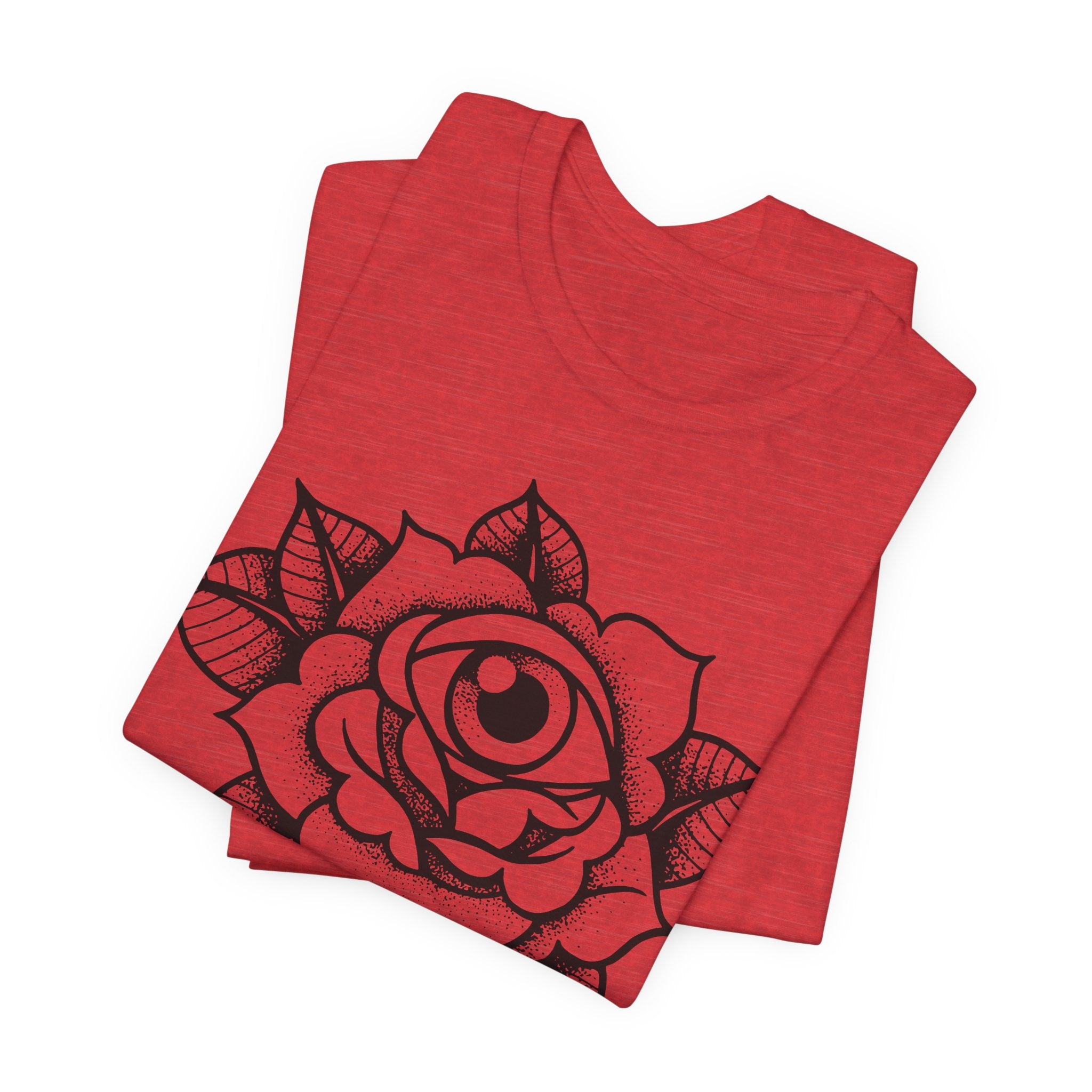 Blooming Eyeball Rose T-Shirt | Traditional Tattoo Art Design Tee - Deez Teez