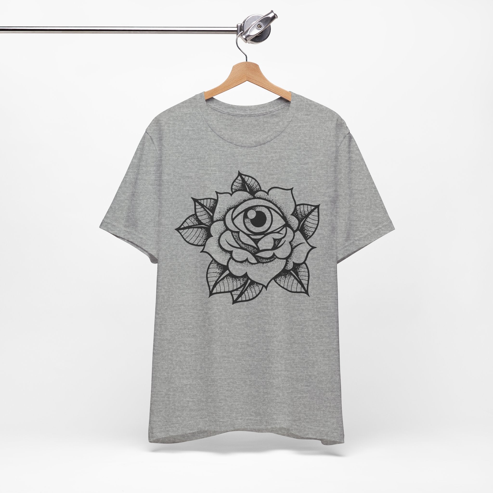 Blooming Eyeball Rose T-Shirt | Traditional Tattoo Art Design Tee - Deez Teez