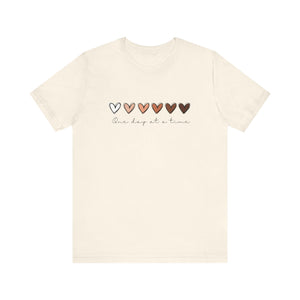 'One Day at a Time' Inspirational Slogan Graphic T-Shirt - Deez Teez