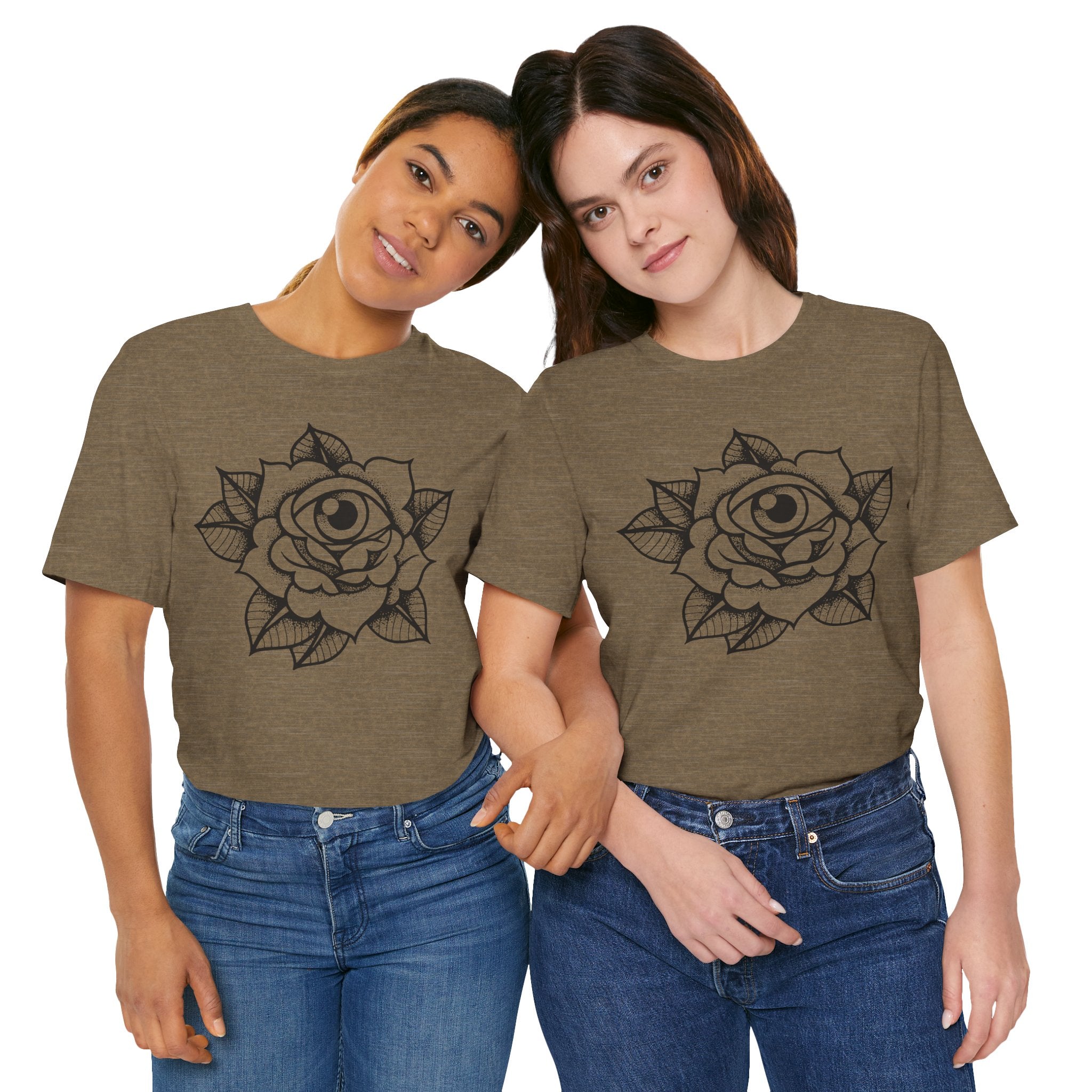Blooming Eyeball Rose T-Shirt | Traditional Tattoo Art Design Tee - Deez Teez