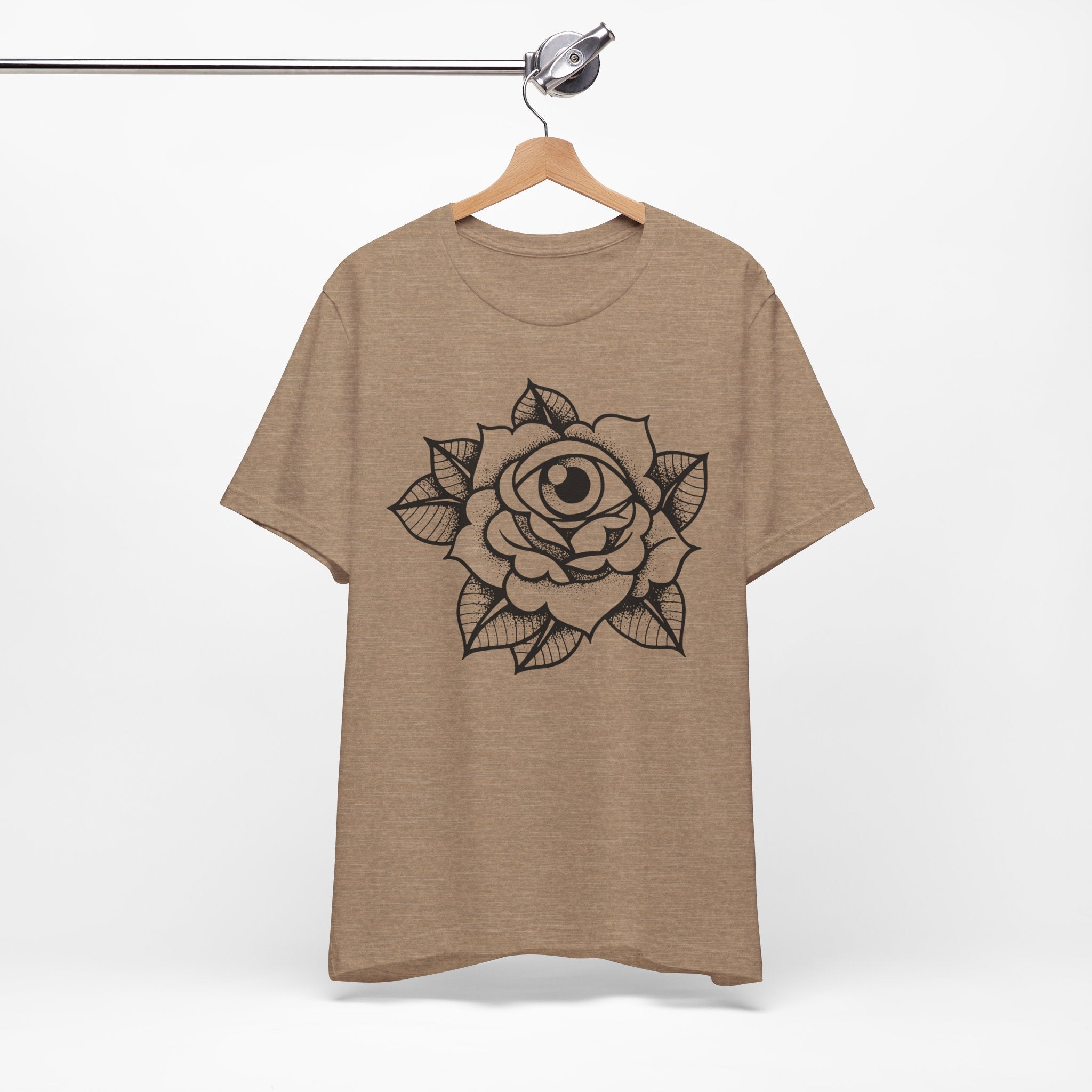 Blooming Eyeball Rose T-Shirt | Traditional Tattoo Art Design Tee - Deez Teez