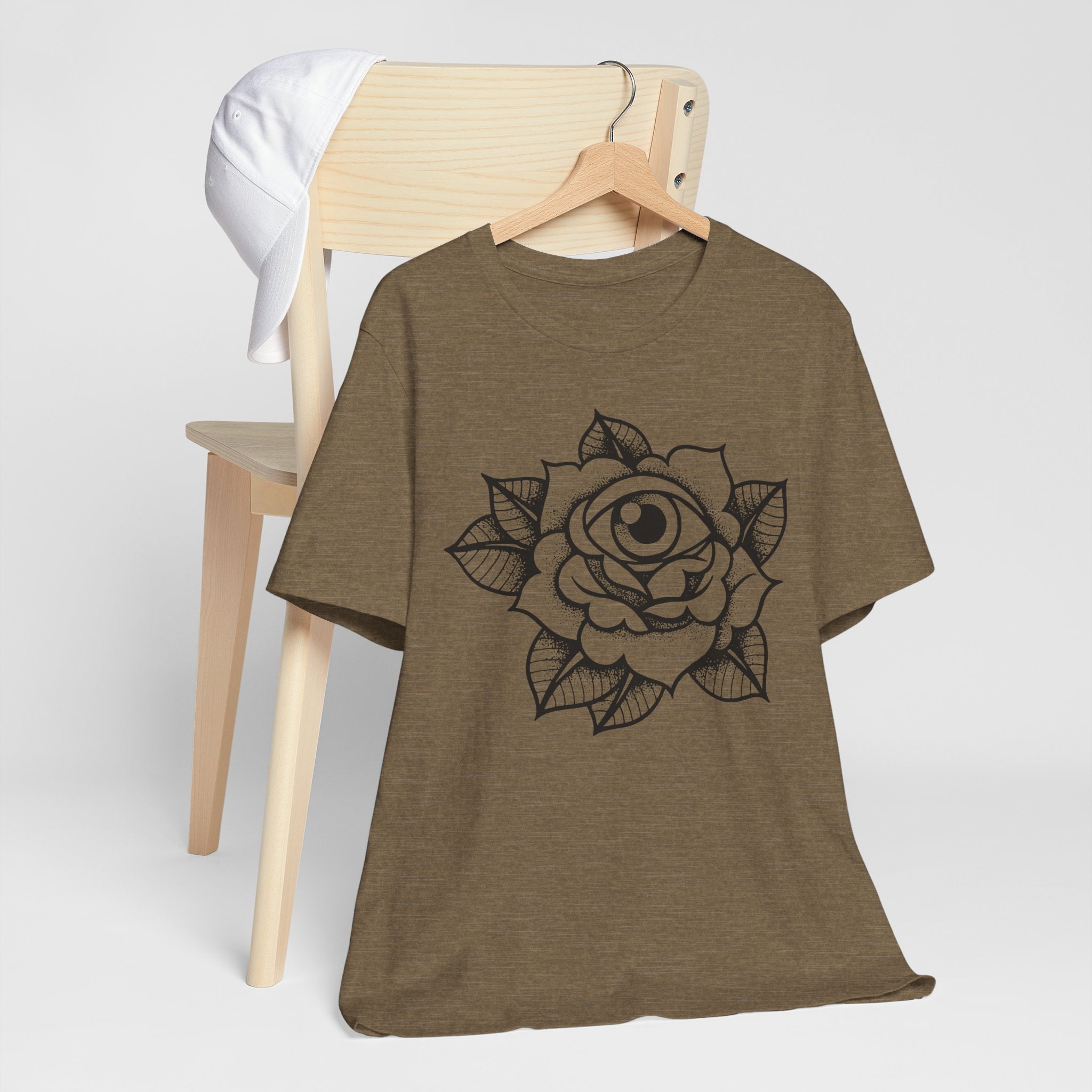 Blooming Eyeball Rose T-Shirt | Traditional Tattoo Art Design Tee - Deez Teez