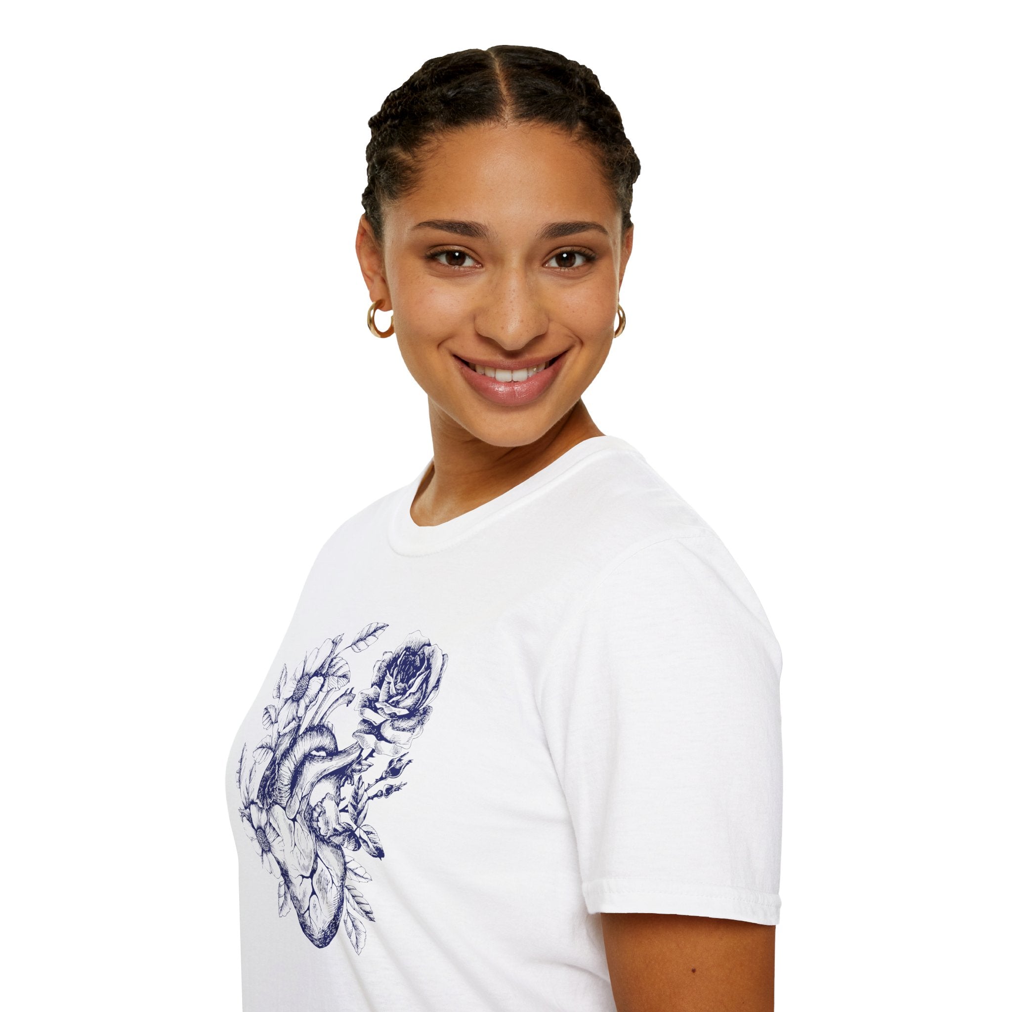 Anatomical Heart Bouquet T-Shirt | Human Heart Illustration Tee - Deez Teez