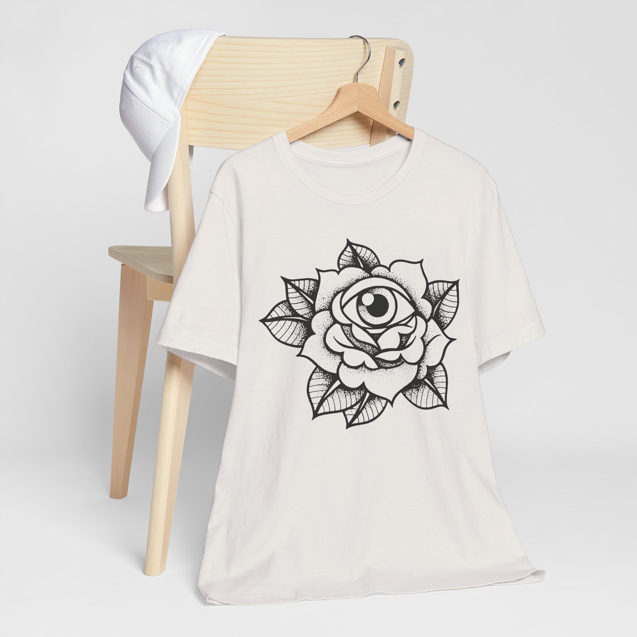 Blooming Eyeball Rose T-Shirt | Traditional Tattoo Art Design Tee - Deez Teez