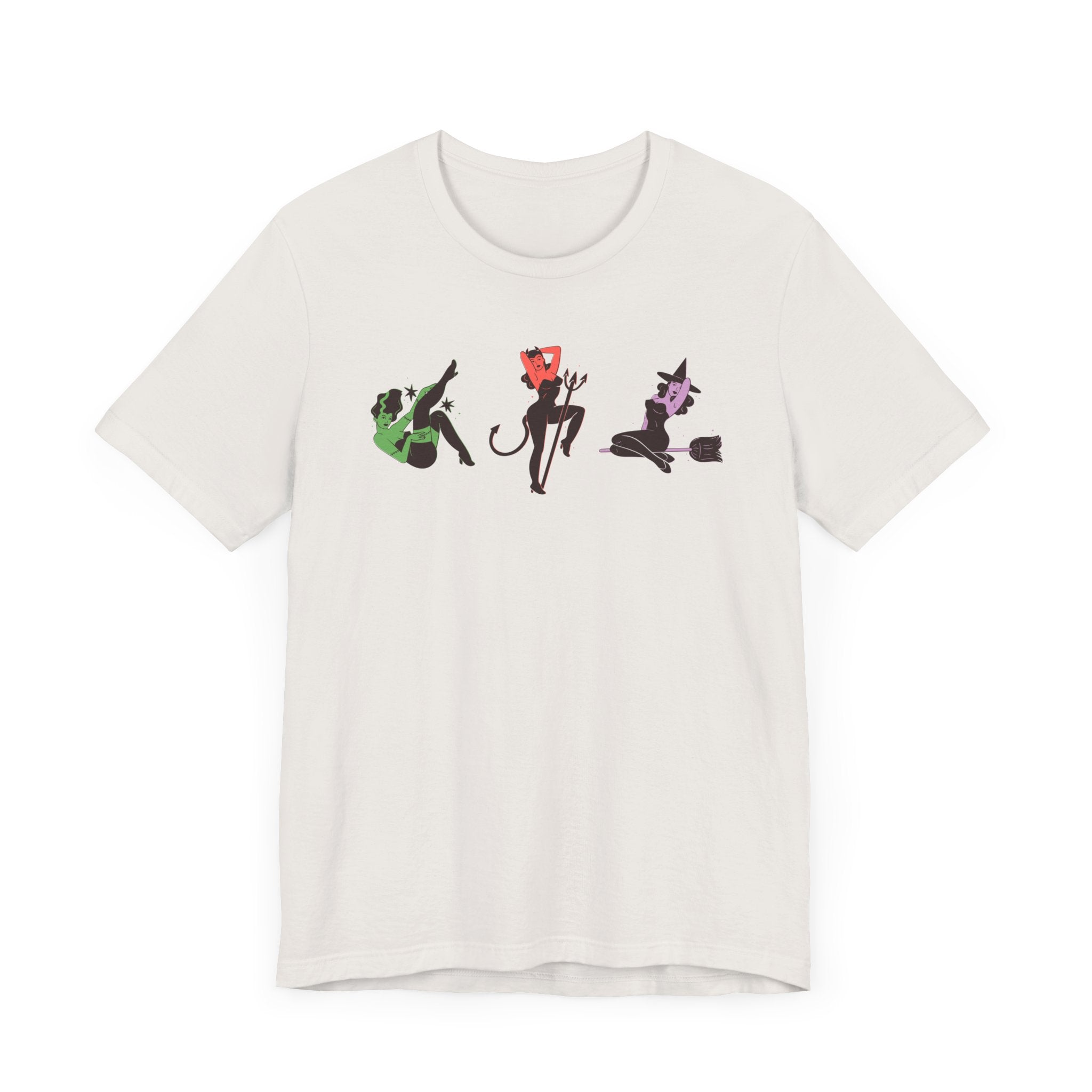 Monster Women Pin-Up T-Shirt | Retro Halloween-Inspired Tee - Deez Teez