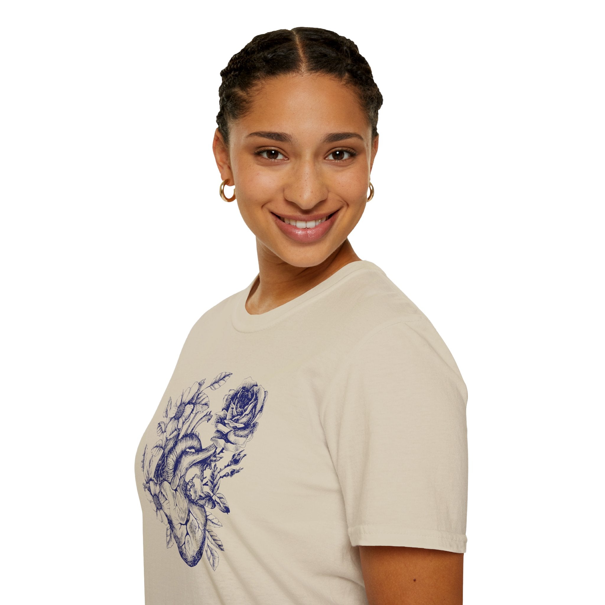 Anatomical Heart Bouquet T-Shirt | Human Heart Illustration Tee - Deez Teez
