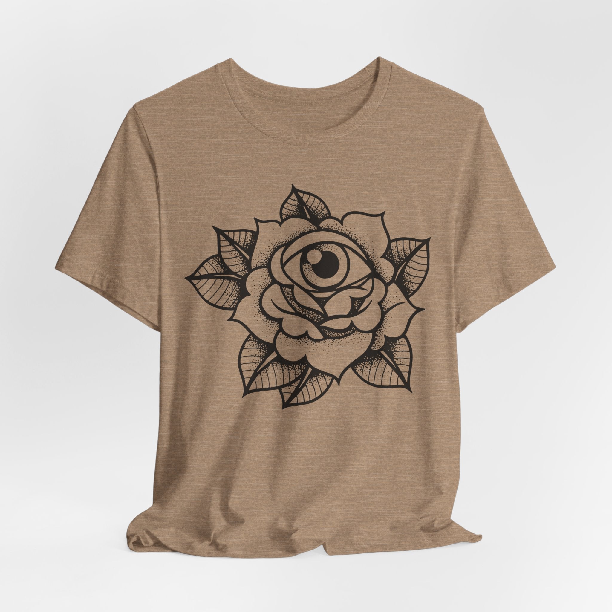 Blooming Eyeball Rose T-Shirt | Traditional Tattoo Art Design Tee - Deez Teez