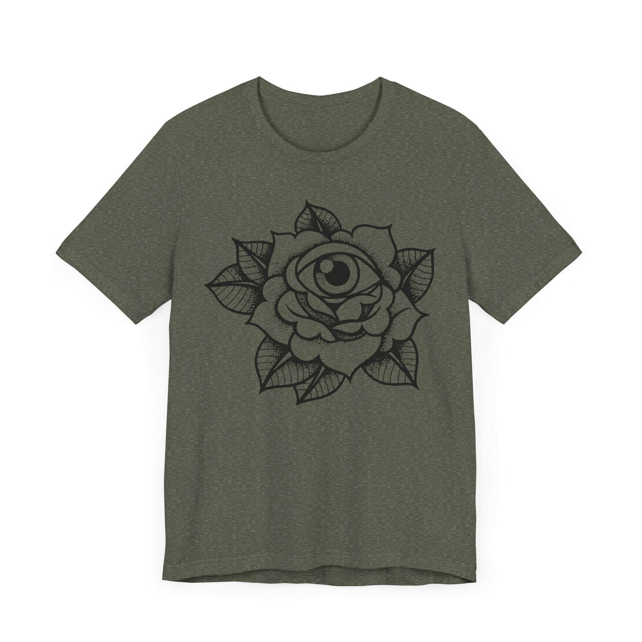 Blooming Eyeball Rose T-Shirt | Traditional Tattoo Art Design Tee - Deez Teez