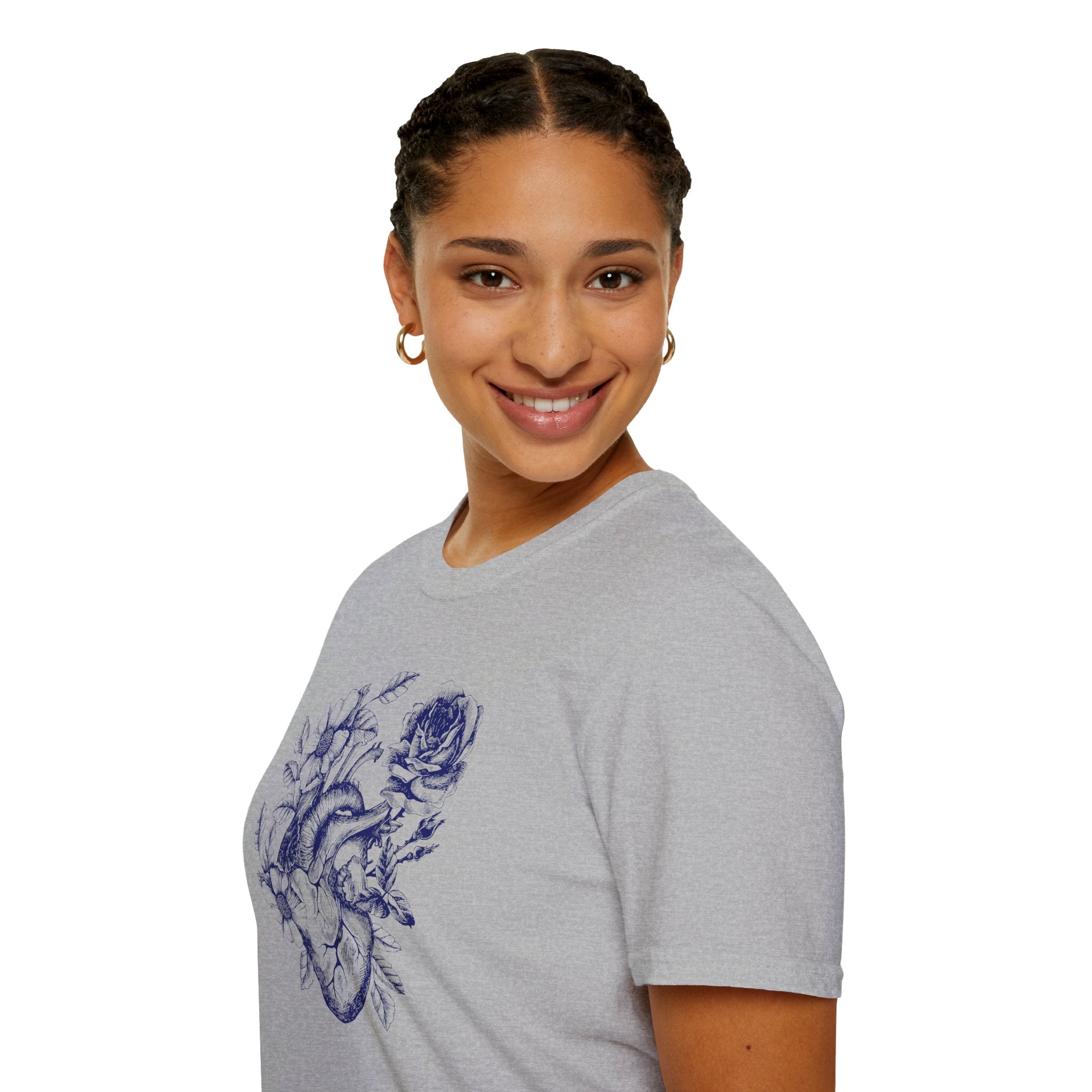 Anatomical Heart Bouquet T-Shirt | Human Heart Illustration Tee - Deez Teez